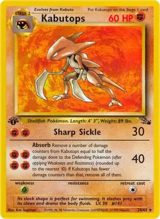 WOTC - Fossil - Kabutops 024/62 - 1st Edition