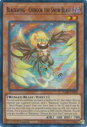 Blackwing - Chinook the Snow Blast (DABL-EN003) - Darkwing Blast 1st Edition Darkwing Blast Yugioh Single Squirtle Squad Card Shop.
