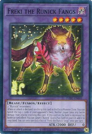 Freki the Runick Fangs (DABL-EN041) - Darkwing Blast 1st Edition Darkwing Blast Yugioh Single Squirtle Squad Card Shop.
