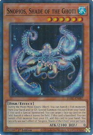 Snopios, Shade of the Ghoti (DABL-EN087) - Darkwing Blast 1st Edition Darkwing Blast Yugioh Single Squirtle Squad Card Shop.
