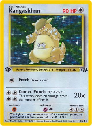 Kangaskhan (5) (5) 005 - 1st Edition Holofoil Jungle - Holo Rare Jungle Pokemon Single Squirtle Squad Card Shop.