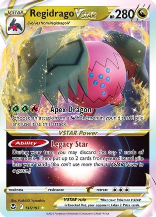 Regidrago VSTAR 136 - Holofoil SWSH12 Silver Tempest - Ultra Rare SWSH12: Silver Tempest Pokemon Single Squirtle Squad Card Shop.