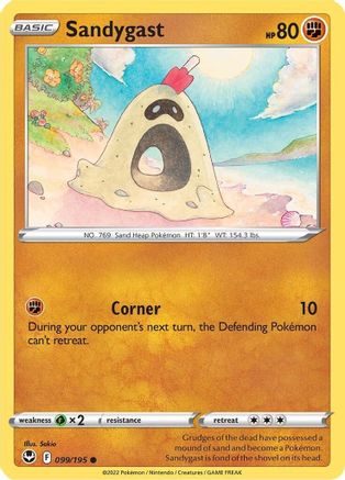 Sandygast 099 - Reverse Holofoil SWSH12 Silver Tempest - Common SWSH12: Silver Tempest Pokemon Single Squirtle Squad Card Shop.
