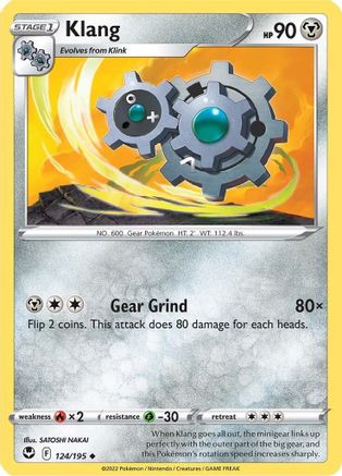Klang 124 SWSH12 Silver Tempest - Uncommon SWSH12: Silver Tempest Pokemon Single Squirtle Squad Card Shop.