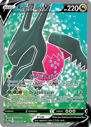 Regidrago V (Full Art) 183 - Holofoil SWSH12 Silver Tempest - Ultra Rare SWSH12: Silver Tempest Pokemon Single Squirtle Squad Card Shop.