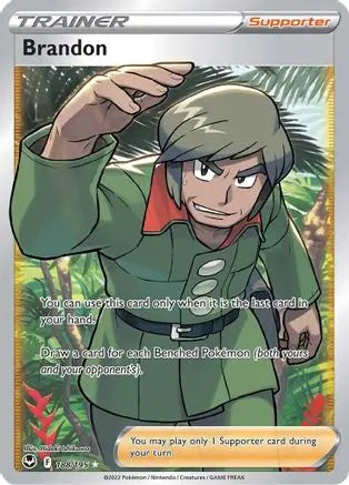 Brandon (Full Art) 188 - Holofoil SWSH12 Silver Tempest - Ultra Rare SWSH12: Silver Tempest Pokemon Single Squirtle Squad Card Shop.