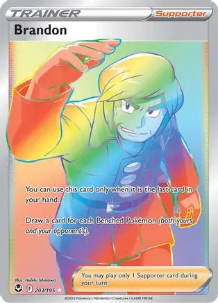 Brandon (Secret) 203 - Holofoil SWSH12 Silver Tempest - Secret Rare SWSH12: Silver Tempest Pokemon Single Squirtle Squad Card Shop.