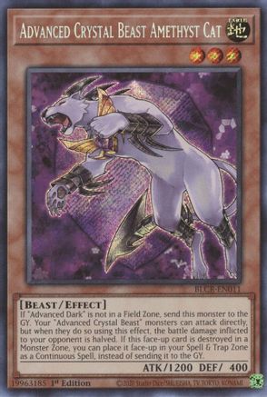 Advanced Crystal Beast Amethyst Cat (BLCR-EN011) - Battles of Legend: Crystal Revenge 1st Edition Battles of Legend: Crystal Revenge Yugioh Single Squirtle Squad Card Shop.