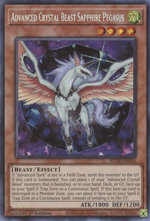 Advanced Crystal Beast Sapphire Pegasus (BLCR-EN016) - Battles of Legend: Crystal Revenge 1st Edition Battles of Legend: Crystal Revenge Yugioh Single Squirtle Squad Card Shop.