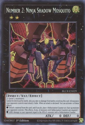Number 2: Ninja Shadow Mosquito (BLCR-EN029) - Battles of Legend: Crystal Revenge 1st Edition Battles of Legend: Crystal Revenge Yugioh Single Squirtle Squad Card Shop.
