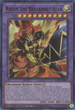 Raijin the Breakbolt Star (BLCR-EN037) - Battles of Legend: Crystal Revenge 1st Edition Battles of Legend: Crystal Revenge Yugioh Single Squirtle Squad Card Shop.