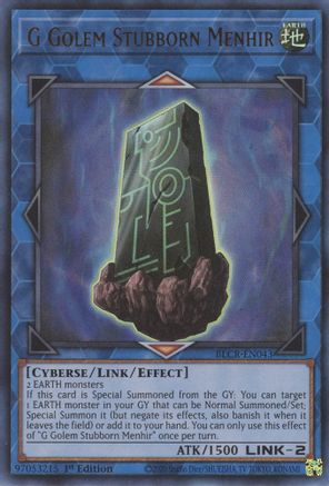 G Golem Stubborn Menhir (BLCR-EN043) - Battles of Legend: Crystal Revenge 1st Edition Battles of Legend: Crystal Revenge Yugioh Single Squirtle Squad Card Shop.