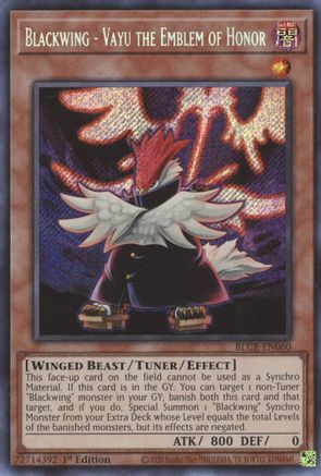 Blackwing - Vayu the Emblem of Honor (BLCR-EN060) - Battles of Legend: Crystal Revenge 1st Edition Battles of Legend: Crystal Revenge Yugioh Single Squirtle Squad Card Shop.