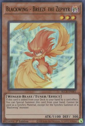 Blackwing - Breeze the Zephyr (BLCR-EN061) - Battles of Legend: Crystal Revenge 1st Edition Battles of Legend: Crystal Revenge Yugioh Single Squirtle Squad Card Shop.