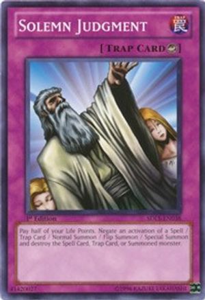 Solemn Judgment (SDLS-EN038) - Structure Deck: Lost Sanctuary 1st Edition Structure Deck: Lost Sanctuary Yugioh Single Squirtle Squad Card Shop.