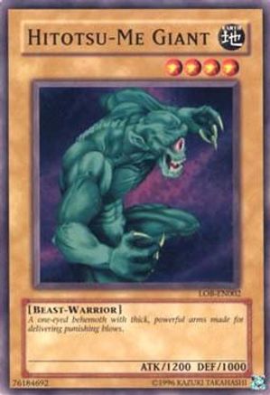 Hitotsu-Me Giant (LOB-EN002) - Legend of Blue Eyes White Dragon (Worldwide English) Unlimited Legend of Blue Eyes White Dragon (Worldwide English) Yugioh Single Squirtle Squad Card Shop.
