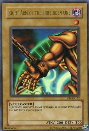 Right Arm of the Forbidden One (LOB-EN122) - Legend of Blue Eyes White Dragon (Worldwide English) Unlimited Legend of Blue Eyes White Dragon (Worldwide English) Yugioh Single Squirtle Squad Card Shop.