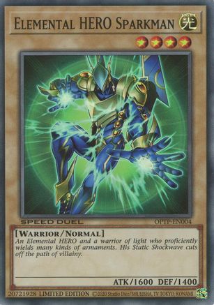 Elemental HERO Sparkman (OPTP-EN004) - Miscellaneous Promotional Cards Limited Miscellaneous Promotional Cards Yugioh Single Squirtle Squad Card Shop.