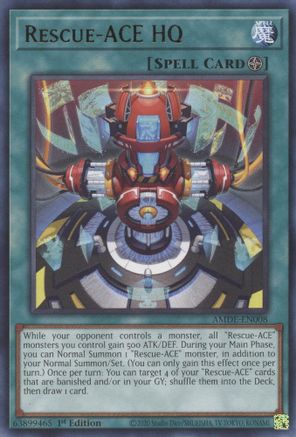 Rescue-ACE HQ (AMDE-EN008) - Amazing Defenders 1st Edition Amazing Defenders Yugioh Single Squirtle Squad Card Shop.