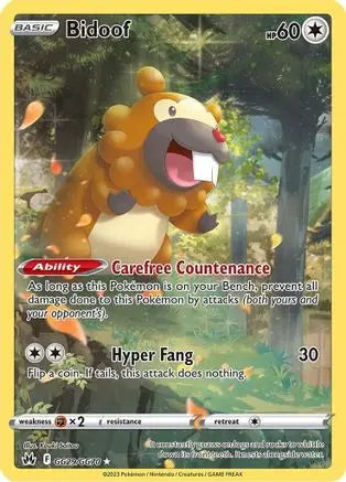 Bidoof GG29 - Holofoil SWSH Crown Zenith Galarian Gallery - Ultra Rare SWSH: Crown Zenith: Galarian Gallery Pokemon Single Squirtle Squad Card Shop.