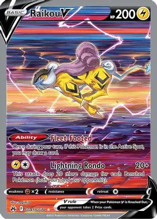 Raikou V GG41/GG70 - Crown Zenith Galarian Gallery - Ultra Rare