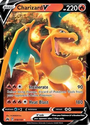 Charizard V 018 - Holofoil SWSH Crown Zenith - Ultra Rare SWSH: Crown Zenith Pokemon Single Squirtle Squad Card Shop.