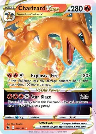 Charizard VSTAR 019 - Holofoil SWSH Crown Zenith - Ultra Rare SWSH: Crown Zenith Pokemon Single Squirtle Squad Card Shop.