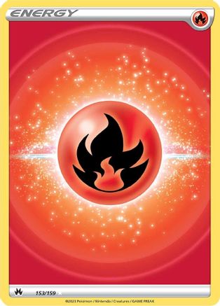 Fire Energy (Texture Full Art) 153 - Holofoil SWSH Crown Zenith - Ultra Rare SWSH: Crown Zenith Pokemon Single Squirtle Squad Card Shop.