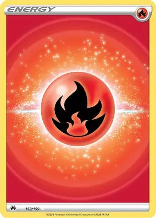 Fire Energy (Texture Full Art) 153 - Holofoil SWSH Crown Zenith - Ultra Rare SWSH: Crown Zenith Pokemon Single Squirtle Squad Card Shop.