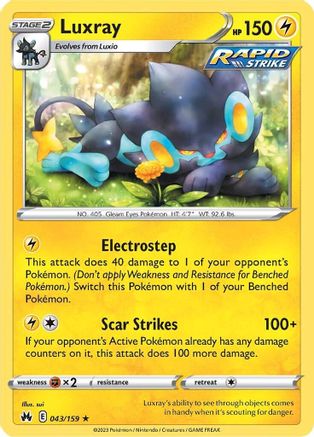 Luxray (43) (43) 043 - Reverse Holofoil SWSH Crown Zenith - Rare SWSH: Crown Zenith Pokemon Single Squirtle Squad Card Shop.