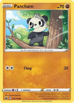 Pancham 072 - Reverse Holofoil SWSH Crown Zenith - Common