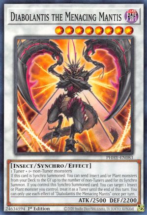 Diabolantis the Menacing Mantis (PHHY-EN083) - Photon Hypernova 1st Edition Photon Hypernova Yugioh Single Squirtle Squad Card Shop.