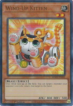 Wind-Up Kitten (MAZE-EN041) - Maze of Memories 1st Edition Maze of Memories Yugioh Single Squirtle Squad Card Shop.