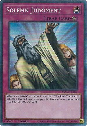 Solemn Judgment (CR) (MAZE-EN063) - Maze of Memories 1st Edition Maze of Memories Yugioh Single Squirtle Squad Card Shop.