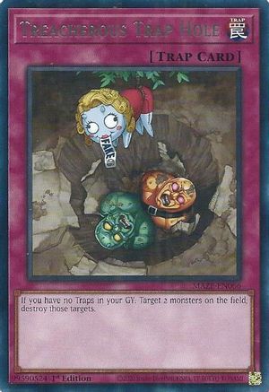 Treacherous Trap Hole (MAZE-EN066) - Maze of Memories 1st Edition Maze of Memories Yugioh Single Squirtle Squad Card Shop.