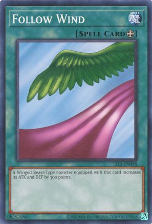 Follow Wind (LOB-EN098) - Legend of Blue Eyes White Dragon (25th Anniversary Edition) Unlimited Legend of Blue Eyes White Dragon (25th Anniversary Edition) Yugioh Single Squirtle Squad Card Shop.