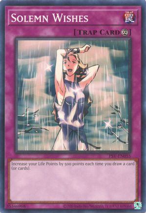 Solemn Wishes (PSV-EN055) - Pharaoh's Servant (25th Anniversary Edition) Unlimited Pharaoh's Servant (25th Anniversary Edition) Yugioh Single Squirtle Squad Card Shop.