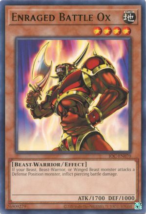 Enraged Battle Ox (IOC-EN070) - Invasion of Chaos (25th Anniversary Edition) Unlimited Invasion of Chaos (25th Anniversary Edition) Yugioh Single Squirtle Squad Card Shop.