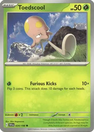 Toedscool 024/198 - Reverse Holofoil SV01 Scarlet & Violet Base Set - Common
