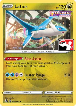 Latios 194/264 Prize Pack Series Cards - Rare Prize Pack Series Cards Pokemon Single Squirtle Squad Card Shop.