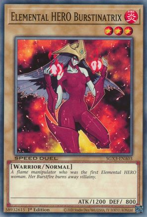 Elemental HERO Burstinatrix (SGX3-ENA03) - Speed Duel GX: Duelists of Shadows 1st Edition Speed Duel GX: Duelists of Shadows Yugioh Single Squirtle Squad Card Shop.