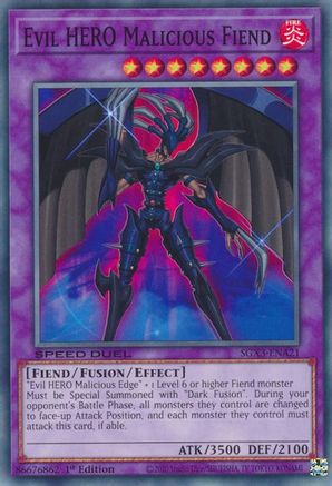 Evil HERO Malicious Fiend (SGX3-ENA21) - Speed Duel GX: Duelists of Shadows 1st Edition Speed Duel GX: Duelists of Shadows Yugioh Single Squirtle Squad Card Shop.