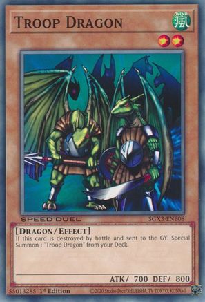 Troop Dragon (SGX3-ENB08) - Speed Duel GX: Duelists of Shadows 1st Edition Speed Duel GX: Duelists of Shadows Yugioh Single Squirtle Squad Card Shop.