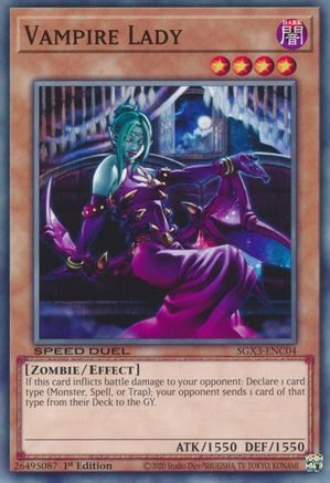 Vampire Lady (SGX3-ENC04) - Speed Duel GX: Duelists of Shadows 1st Edition Speed Duel GX: Duelists of Shadows Yugioh Single Squirtle Squad Card Shop.