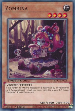 Zombina (SGX3-ENC09) - Speed Duel GX: Duelists of Shadows 1st Edition Speed Duel GX: Duelists of Shadows Yugioh Single Squirtle Squad Card Shop.