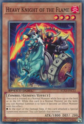 Heavy Knight of the Flame (SGX3-ENC12) - Speed Duel GX: Duelists of Shadows 1st Edition Speed Duel GX: Duelists of Shadows Yugioh Single Squirtle Squad Card Shop.