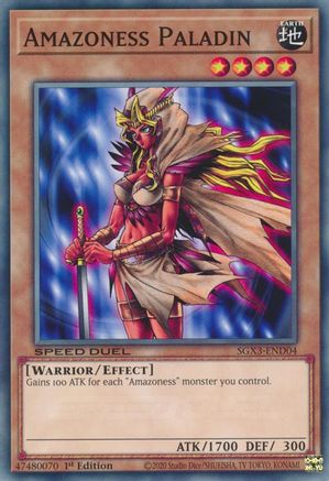 Amazoness Paladin (SGX3-END04) - Speed Duel GX: Duelists of Shadows 1st Edition Speed Duel GX: Duelists of Shadows Yugioh Single Squirtle Squad Card Shop.