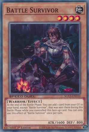 Battle Survivor (SGX3-END10) - Speed Duel GX: Duelists of Shadows 1st Edition Speed Duel GX: Duelists of Shadows Yugioh Single Squirtle Squad Card Shop.
