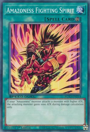 Amazoness Fighting Spirit (SGX3-END14) - Speed Duel GX: Duelists of Shadows 1st Edition Speed Duel GX: Duelists of Shadows Yugioh Single Squirtle Squad Card Shop.