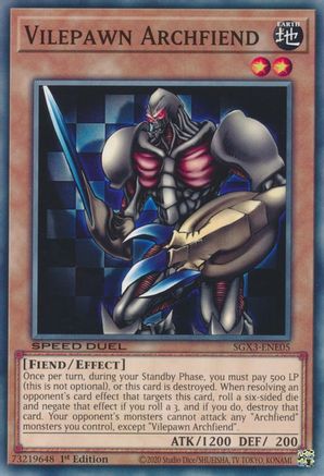 Vilepawn Archfiend (SGX3-ENE05) - Speed Duel GX: Duelists of Shadows 1st Edition Speed Duel GX: Duelists of Shadows Yugioh Single Squirtle Squad Card Shop.